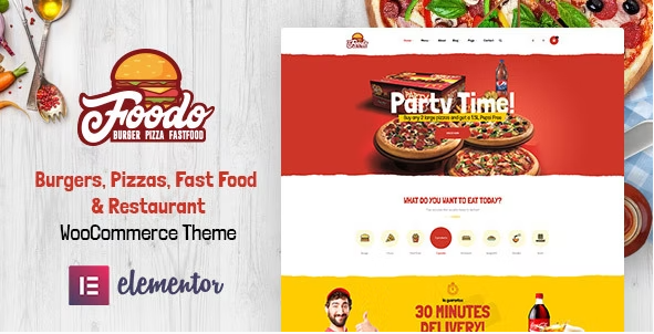 Best Fast Food WordPress themes- Foodo