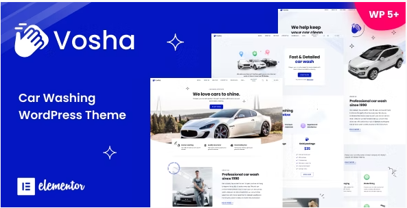 Best Car wash WordPress themes- Vosha 